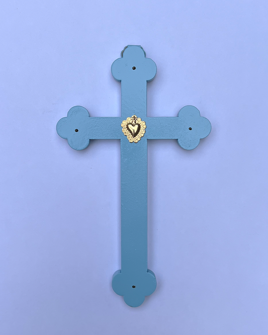 Crucifix ex-voto cœur joyeux