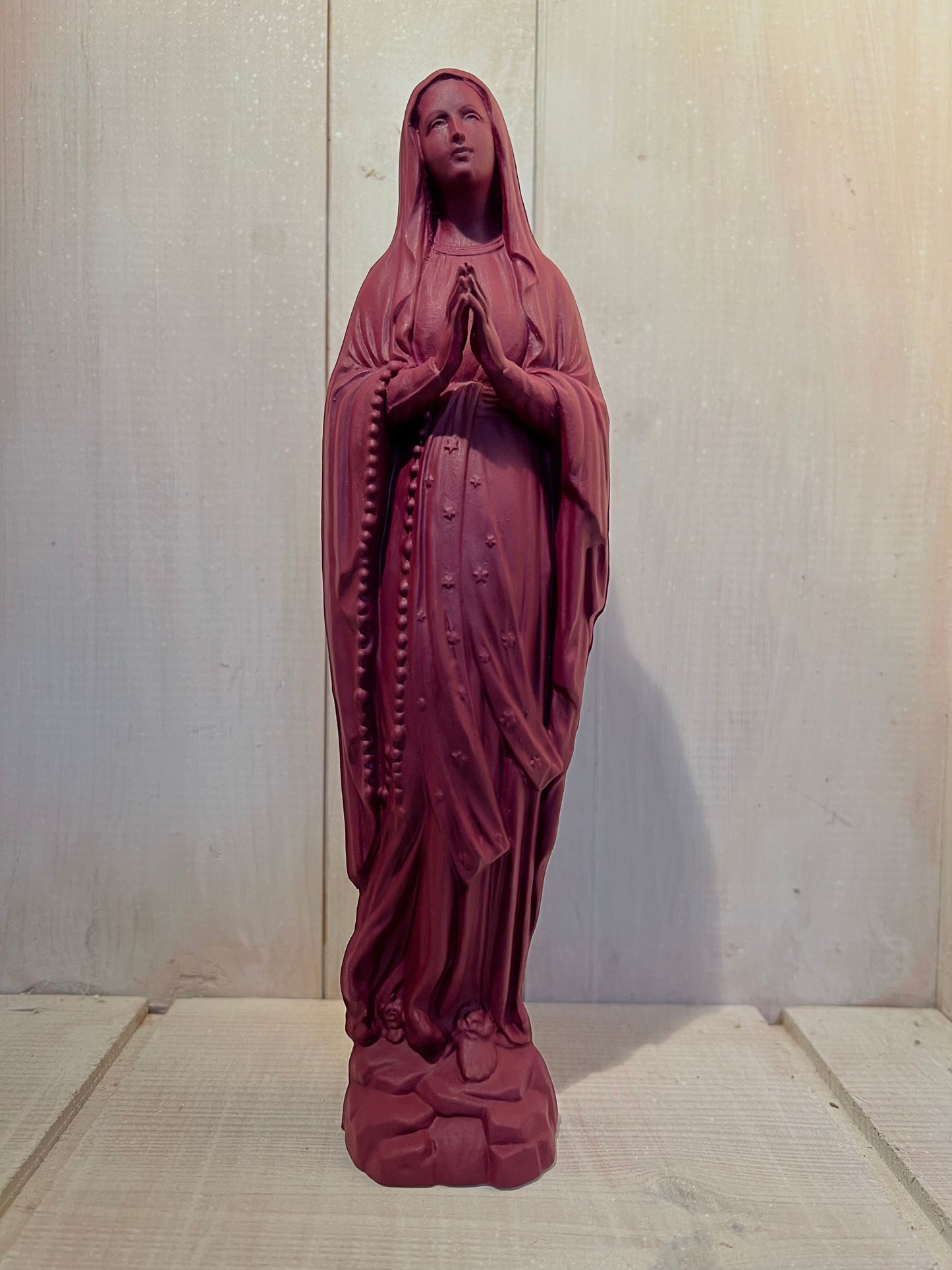 Statuette Vierge 25 cm Couronnée Fleurie