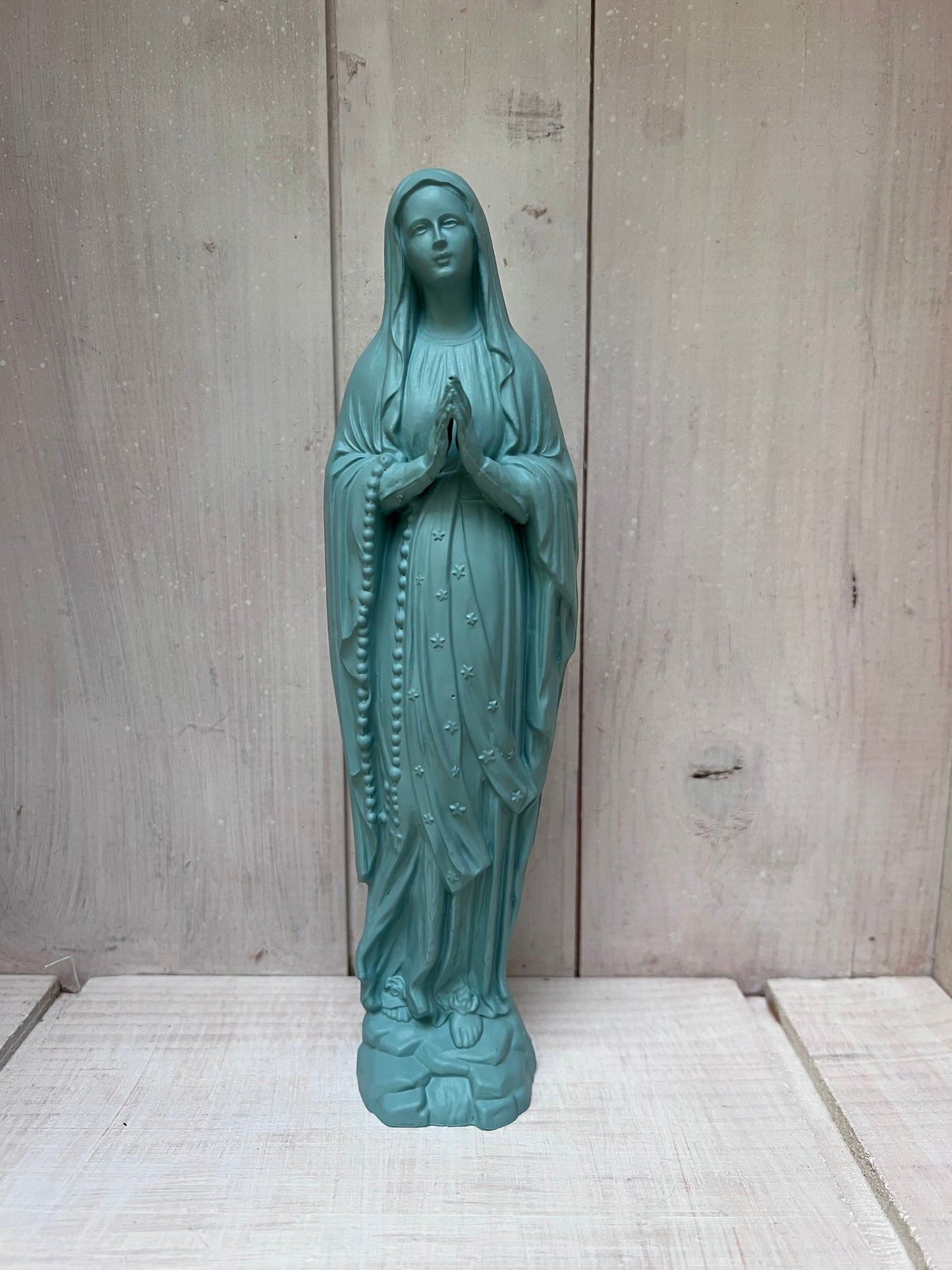 Statuette Vierge 25 cm Couronnée Fleurie