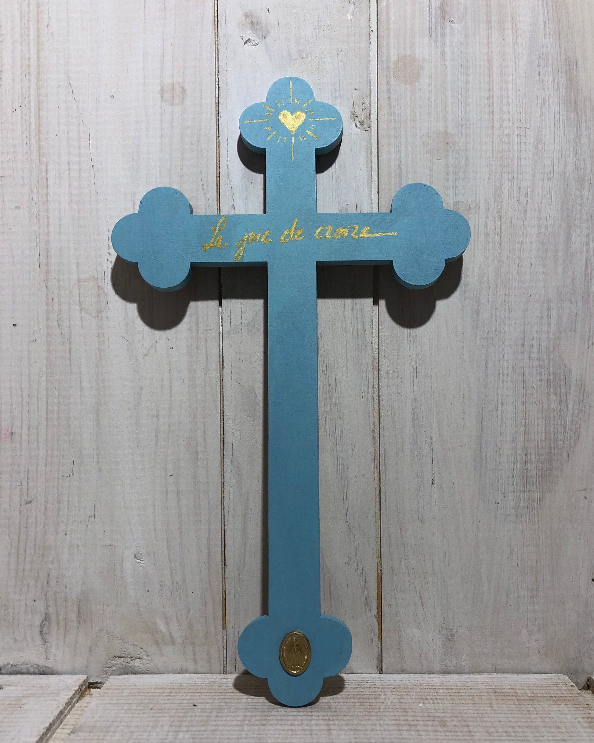 Crucifix M bleu clair